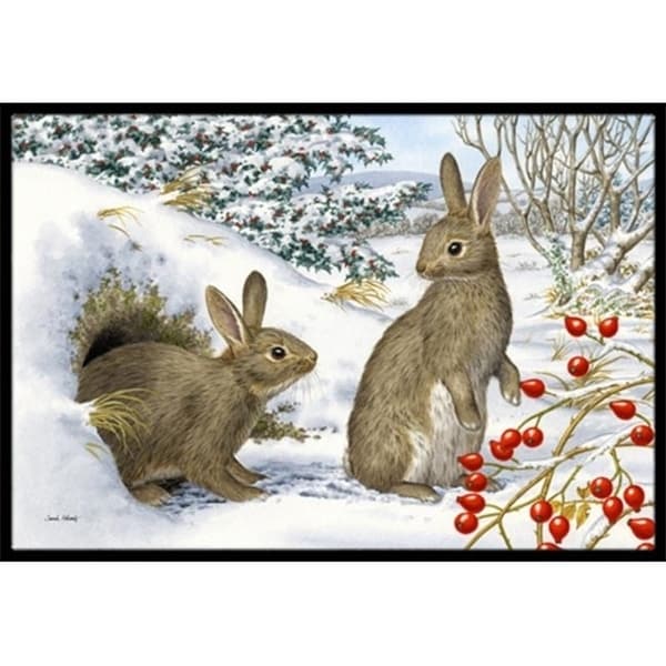 Carolines Treasures ASA2181JMAT Winter Rabbits Indoor or Outdoor Mat 24 x 36