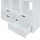 preview thumbnail 4 of 18, Full Size Eye-catching Design Loft Bed with large shelves, writing desk and LED Light, Maximum Storage Space, White