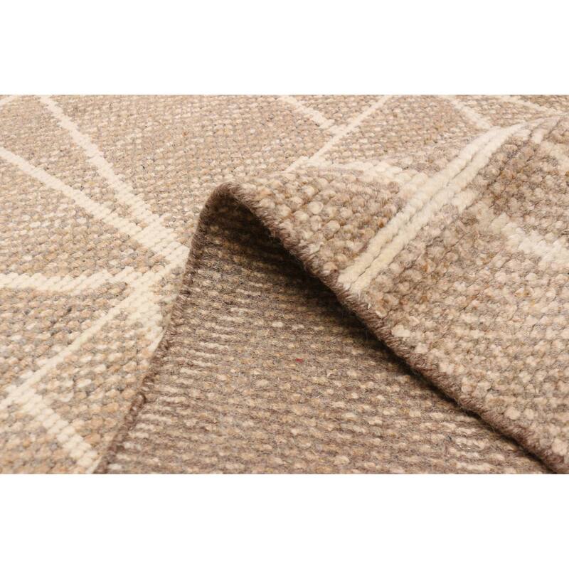 ECARPETGALLERY Hand-knotted Tangier Brown Wool Rug - 8'2 x 9'11