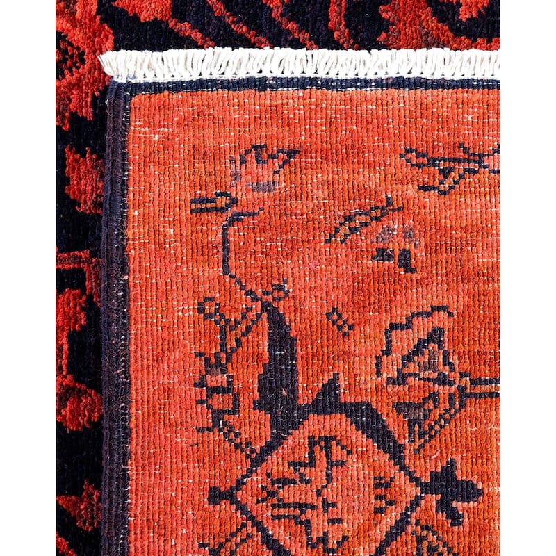Contemporary Overdyed Wool Hand Knotted Area Rug - 4' 1" x 5' 10"