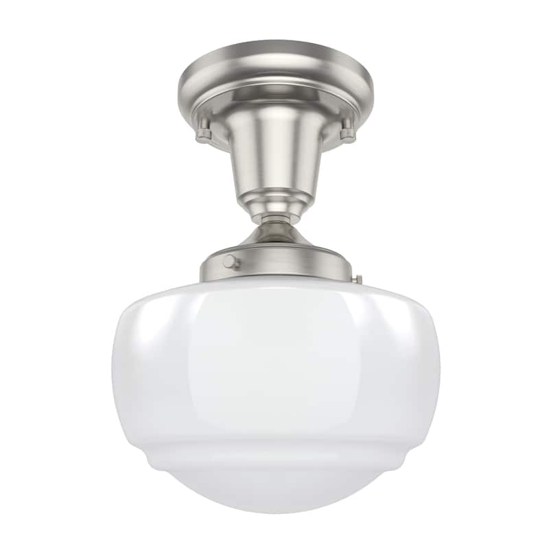 Hunter Saddle Creek 1-Light Mini Pendant / Semi-Flush Mount Ceiling Light - Kitchen Island, Dining Room, Hallway