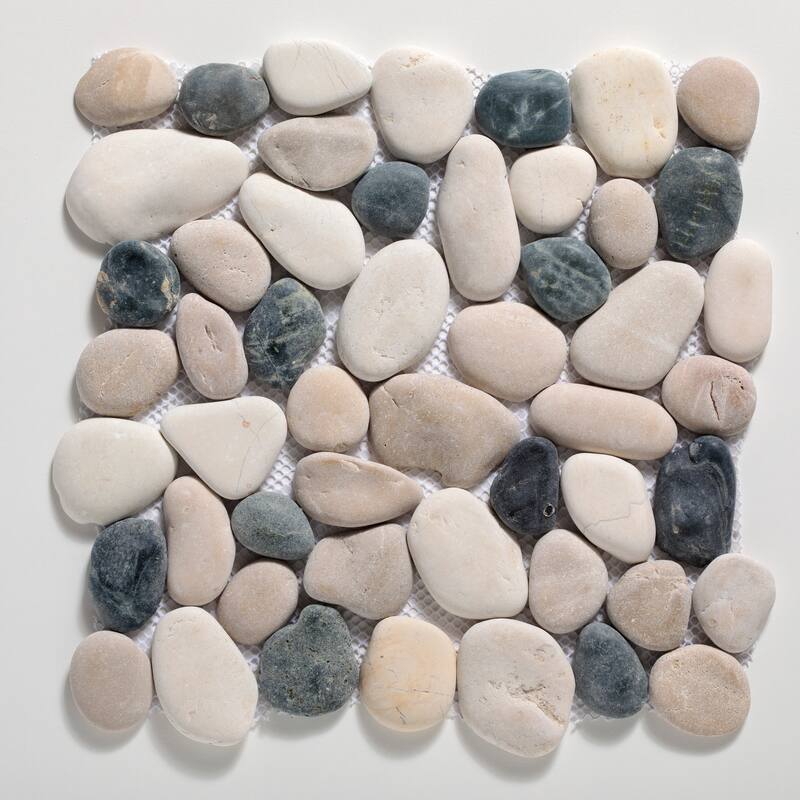 Classic Pebble 11 in. x 11 in. Mesh-Mounted Mosaic Wall and Floor Tile