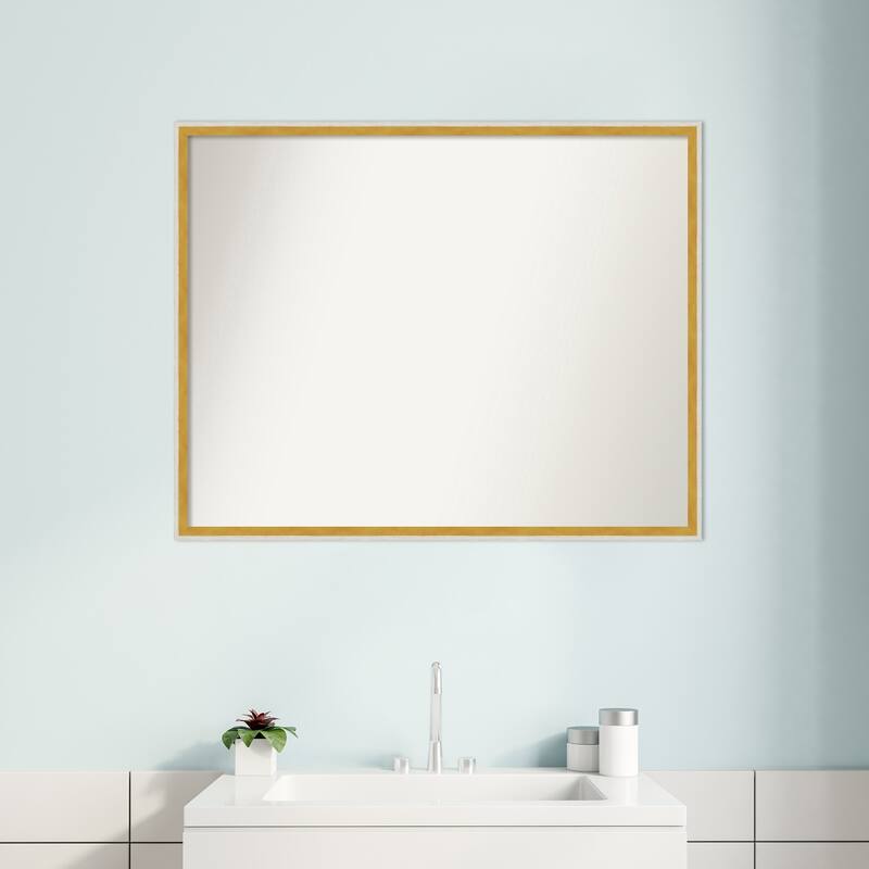 Paige Non-Beveled Wood Framed Bathroom Vanity Wall Mirror