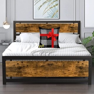 Queen Bed Frame, Heavy Duty Queen Size Bed Frame with Headboard and
