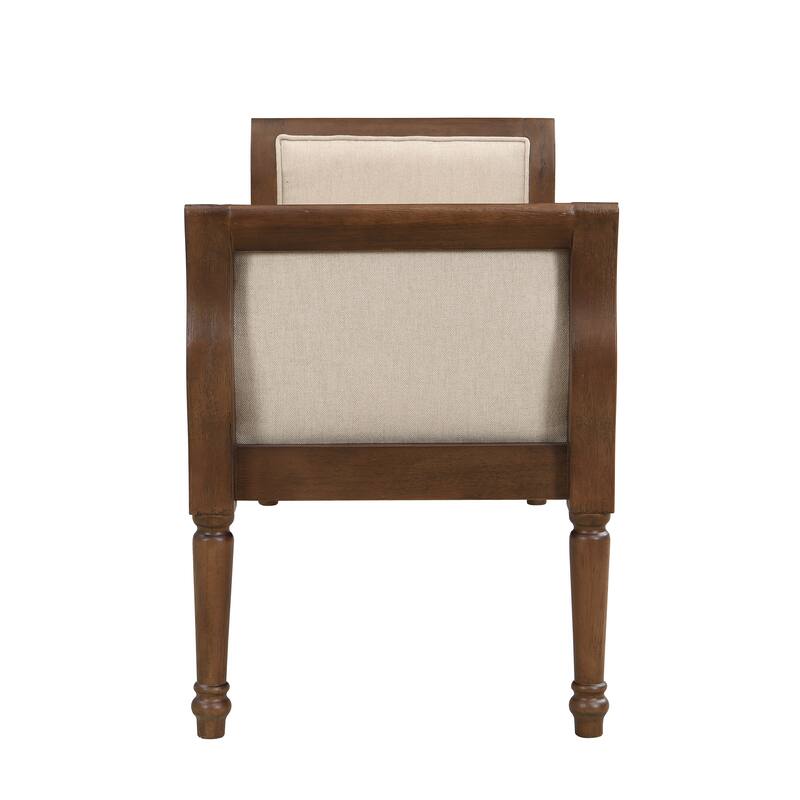 Christopher Knight Home - Valen Classic Tufted Upholstered Bench with Curved Arms and Solid Wood Frame