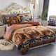 3-Piece Floral Printed Sherpa-Backing Reversible Comforter Set - Lion - Queen