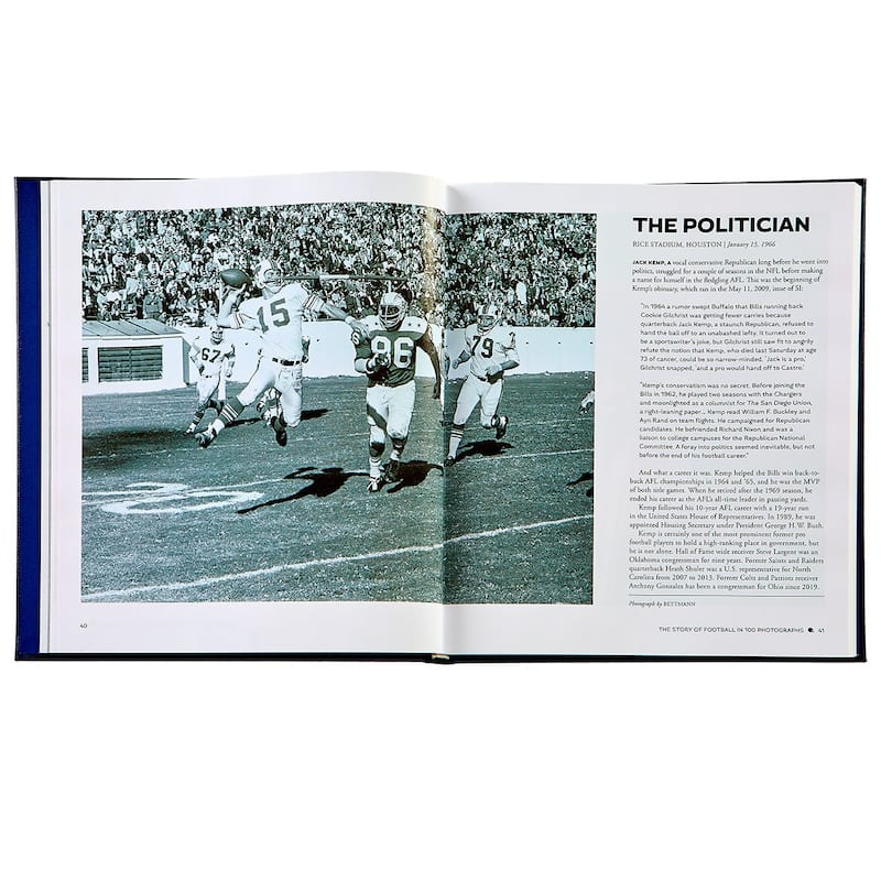 Graphic Image Story of Football Coffee Table Book, Leather, Navy