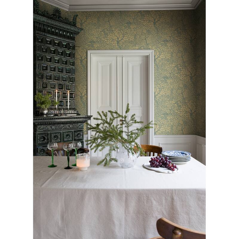 A-Street Prints Olle Light Yellow Forest Sanctuary Wallpaper