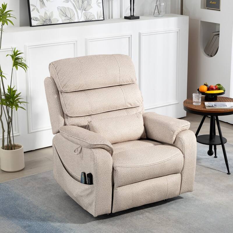 Deluxe Version Dual Motors Power Lift Recliner,Lay Flat 74.8 " Length,100% Polyester,Message/Heat,Eazy Assemble
