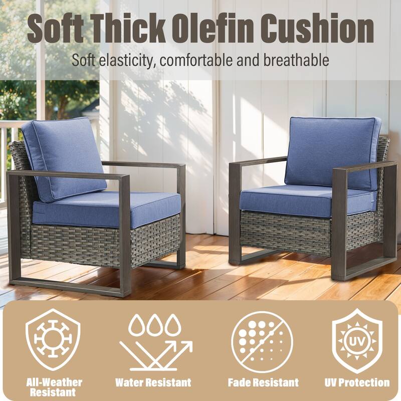 Gymojoy Outdoor Club Chair with Soft Cushion Weather-resistance