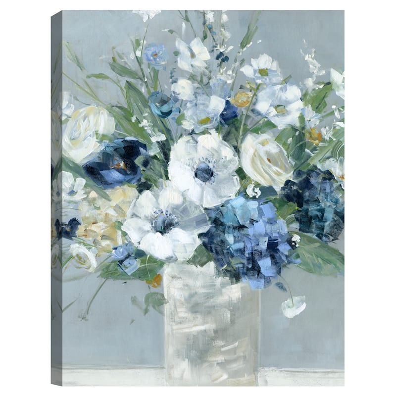 Be Happy Blue Crop by Sally Swatland Canvas Art Print