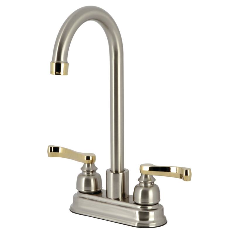 Royale 4 in. Centerset Bar Faucet - Brushed Nickel/Polished Brass