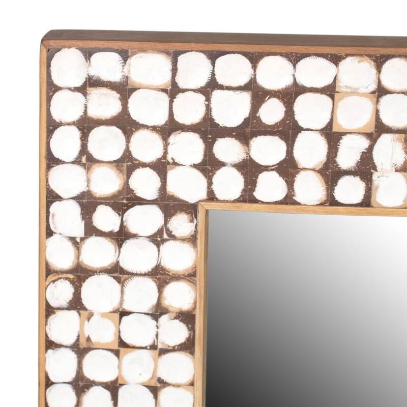 Milo Coconut Shell Rectangular Wall Mirror by East at Main