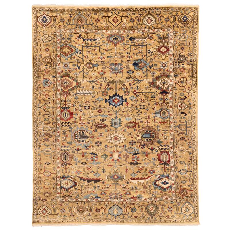 ECARPETGALLERY Hand-knotted Jules Sultane Khaki Wool Rug - 7'8 x 9'10