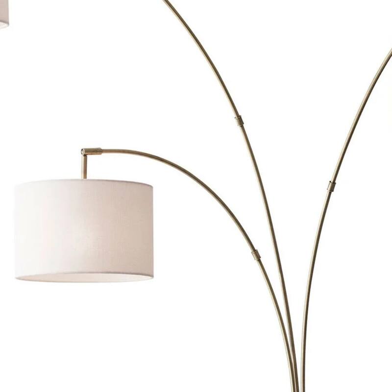 Modern Tree Floor Lamp with 3 Drum Shades and Adjustable Arched Arms Metal Base Plug-in Design - 74”H x 35”W x 52”D