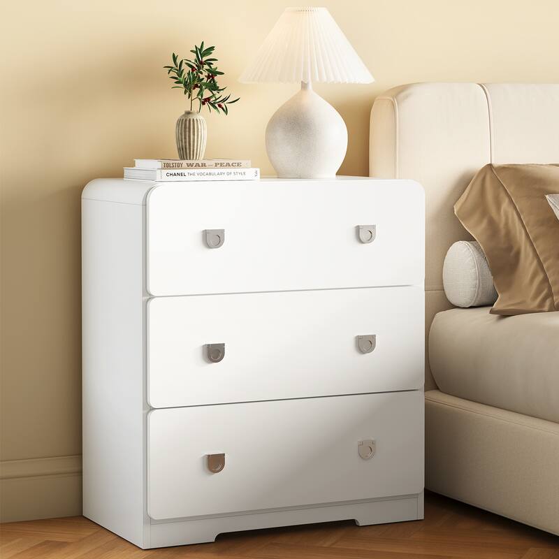 Painted 3-Drawer Nightstand for Bedroom