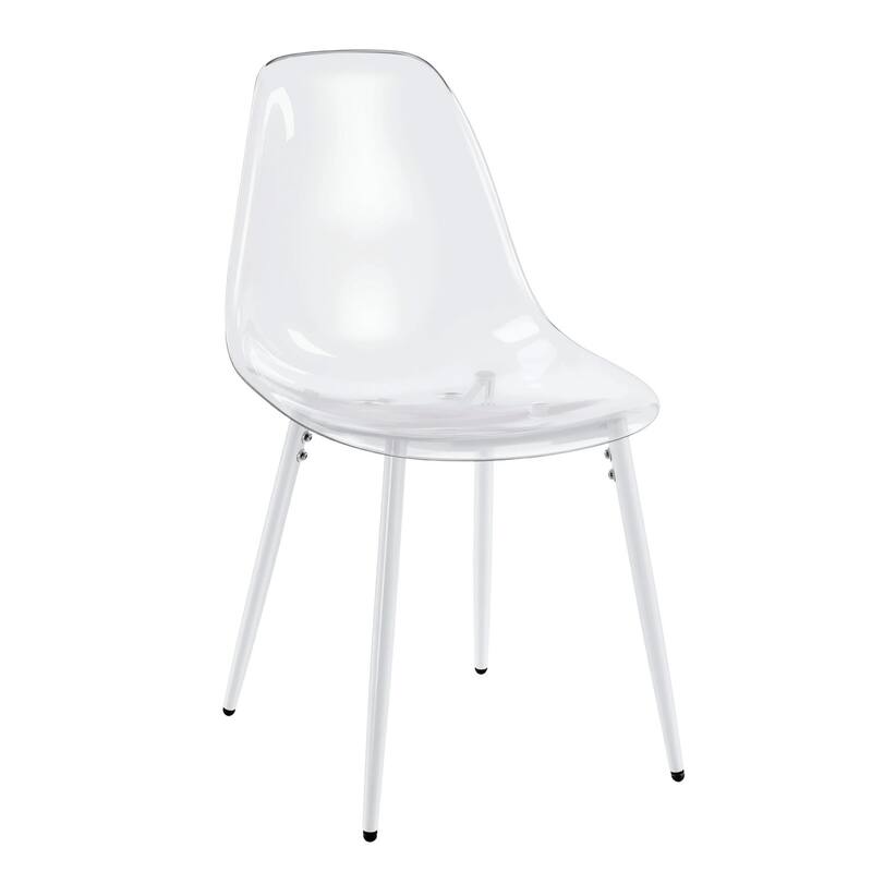 19.68" Modern Acrylic Dining Chair with Metal Legs, Set of 4