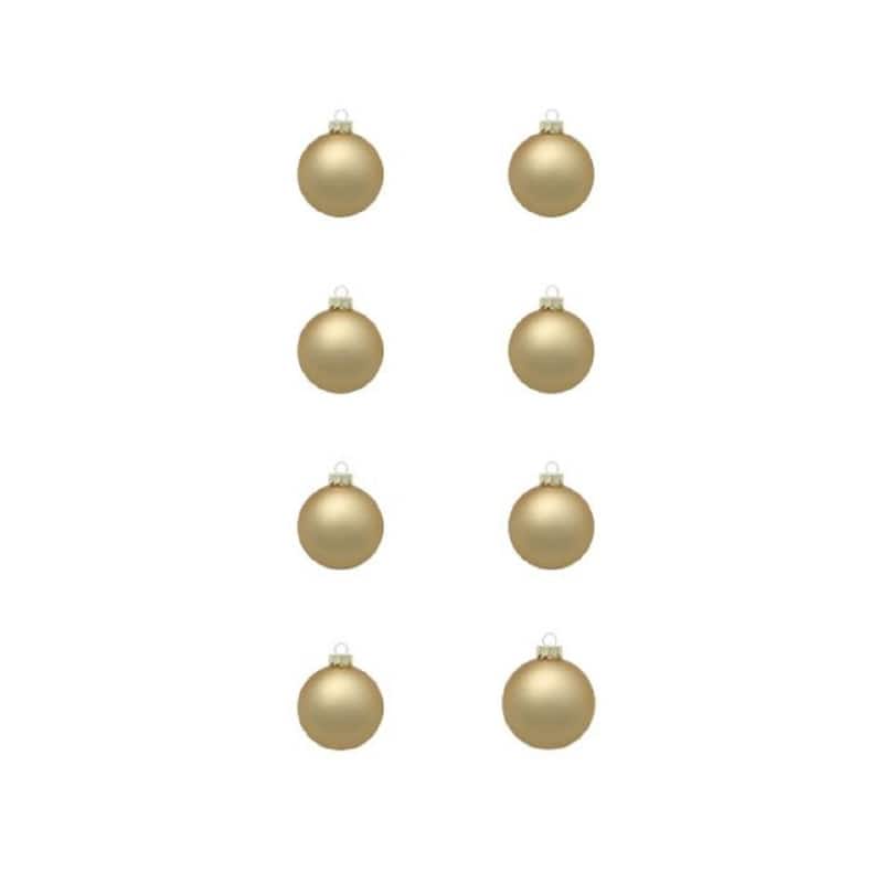 Matte Glass Christmas Ball Ornaments - 3.25" (80mm) - Antique Gold - 8ct