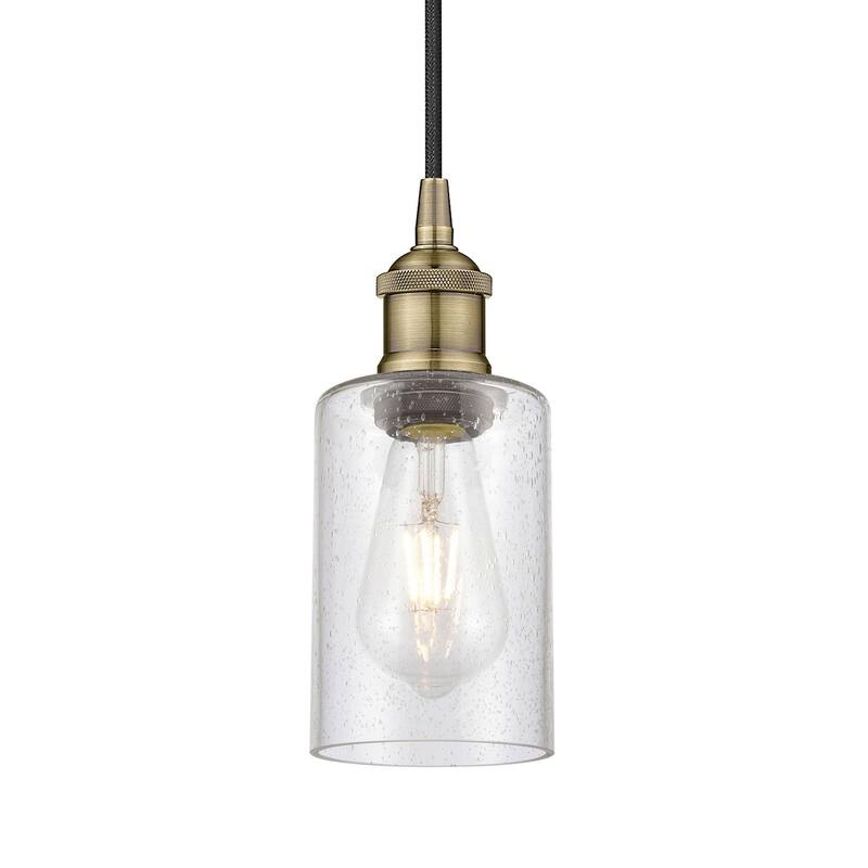 Innovations Lighting 616-1P-10-4 Clymer Pendant Clymer 4" Wide Mini - Antique Brass / Seedy
