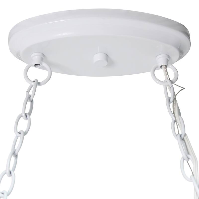 2-Light Metal Hanging Pot Rack Ceiling Light - 35.5" - White