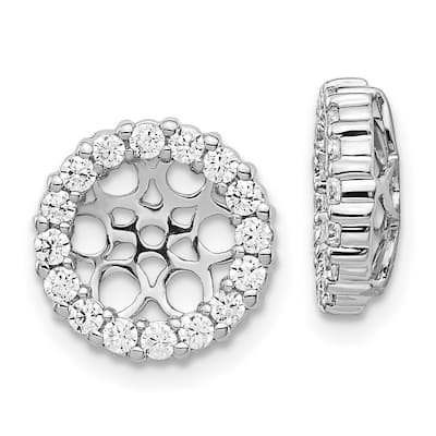 Curata 14k White Gold Diamond Earrings Jackets - 12x12mm Wide