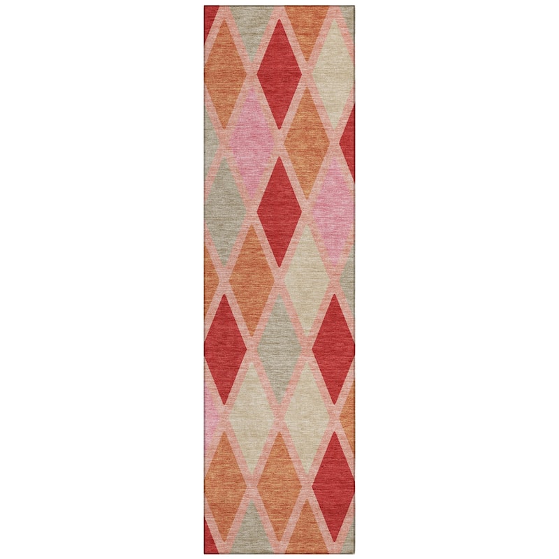 Machine Washable Indoor/ Outdoor Chantille Prism Diamond Rug