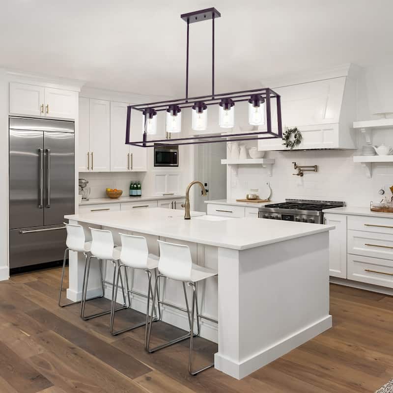 Farmhouse Chandelier 5-Light Linear Kitchen Island Lights - 5lights