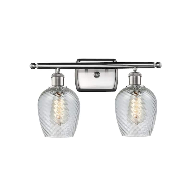 Innovations Lighting Salina 2 Light 16" Wide Bathroom Vanity Light - Brushed Satin Nickel / Clear Fluted