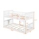 preview thumbnail 5 of 11, Low Bunk Design Twin over Twin Bunk Bed with Ladder, White