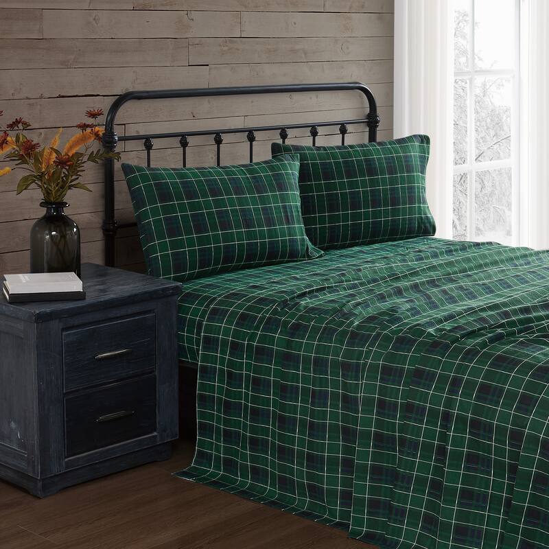 Truly Soft Printed and Solid Cotton Flannel 4 Piece Sheet Set