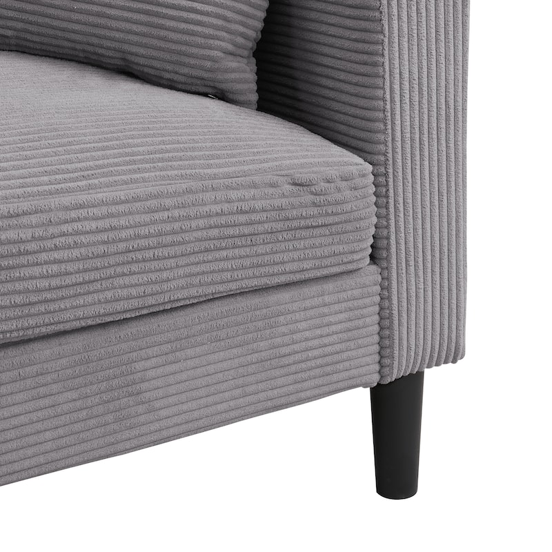 5-Seat Corduroy Sofa Set (3-Seater + 2-Seater) with High-Density Sponge Cushions & Sturdy Hardwood Frame