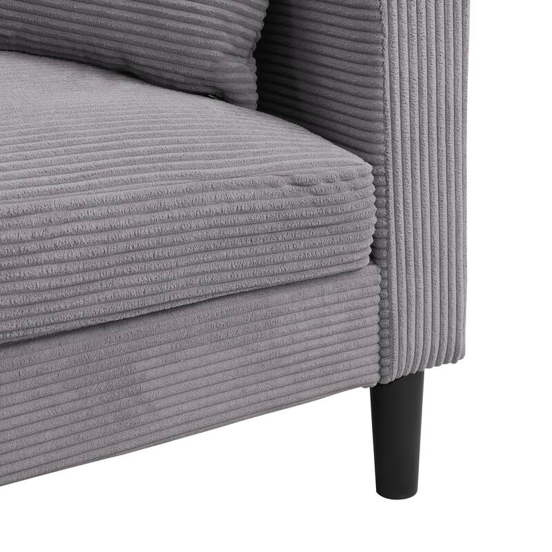 57 inch High Resilience Loveseat Wooden Frame 2 Seat Comfy Small Space Modern Upholstered Light Gray