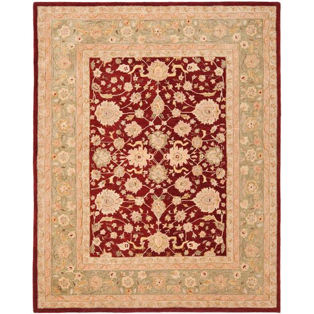 SAFAVIEH Anatolia Angeline Traditional Oriental Hand-spun Wool Rug - 12' x 15' - Red/Moss