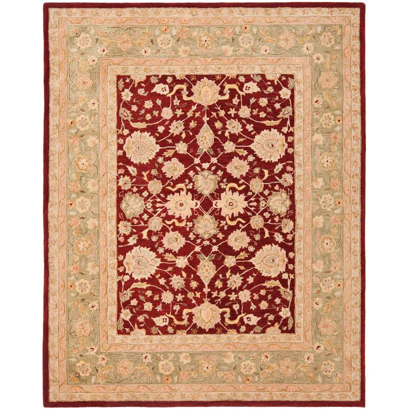 SAFAVIEH Anatolia Karanfila Traditional Oriental Hand-spun Wool Rug - 12' x 15' - Red/Moss