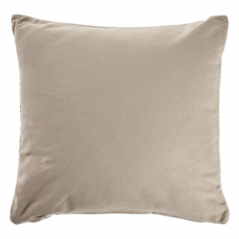 HomeRoots 18" X 18" Cream 100% Cotton Zippered Pillow