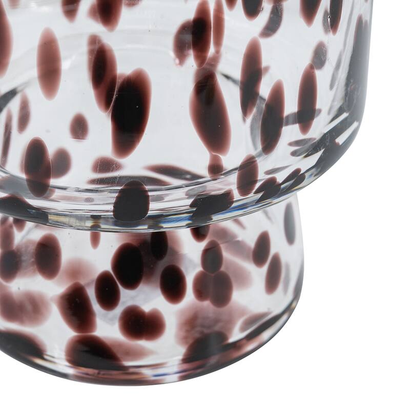 D6x10" Clear Glass Accent Vase with Artistic Amber Spots