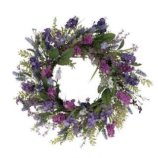 24" Artificial Lavender Floral Spring Wreath