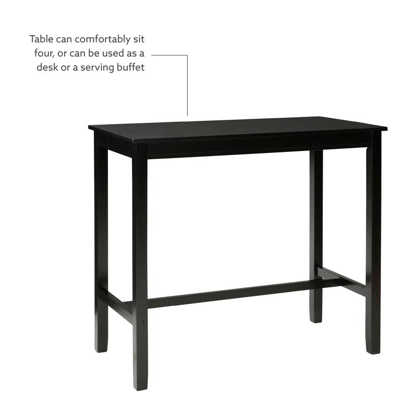 3-Piece Bar Table and Stool Set- 47.25" - Black and White