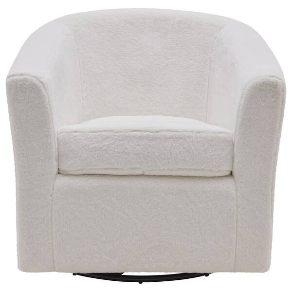 slide 1 of 8, Hayden Faux Fur Fabric Swivel Chair