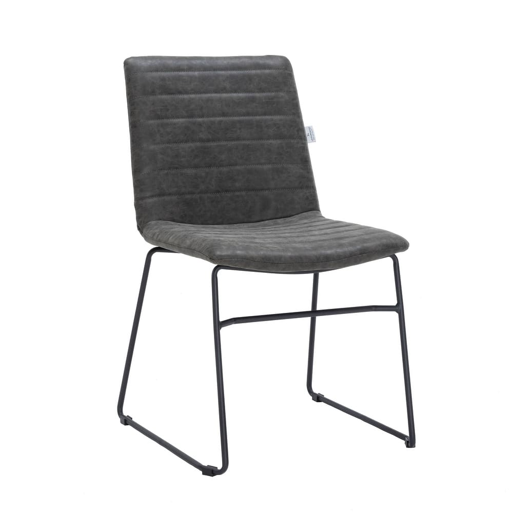 Zylar Modern Ergonomic Leather Executive Side Reception Chair with Stainless Steel Base, Foam Padded Seat Guest Office Chair