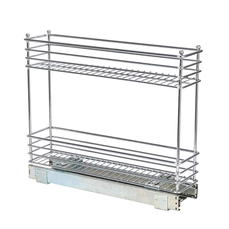 Household Essentials Sliding Organizer, Chrome - 21.0"L x 5.0"W x 17.5"H