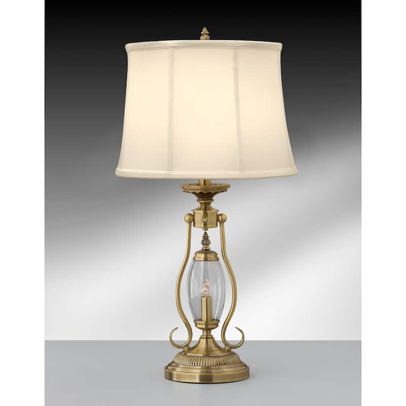 Revere 27 in. Satin Antique Brass Table Lamp