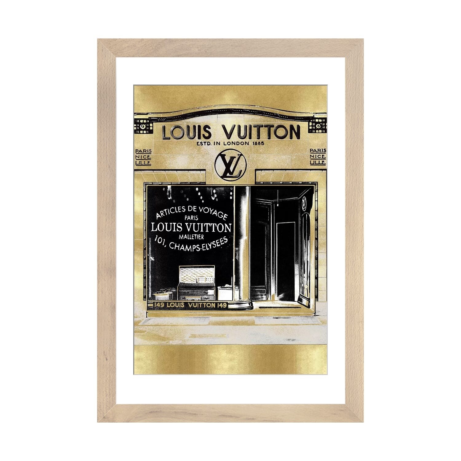 new White And Black Louis Vuitton Canvas Fairchild Paris Wall Art 24x36