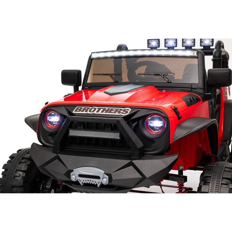 24V Kids Ride-On Car with Parent Remote, 4x200W Motors, LED Lights, Bluetooth/USB Music, Adjustable Speed