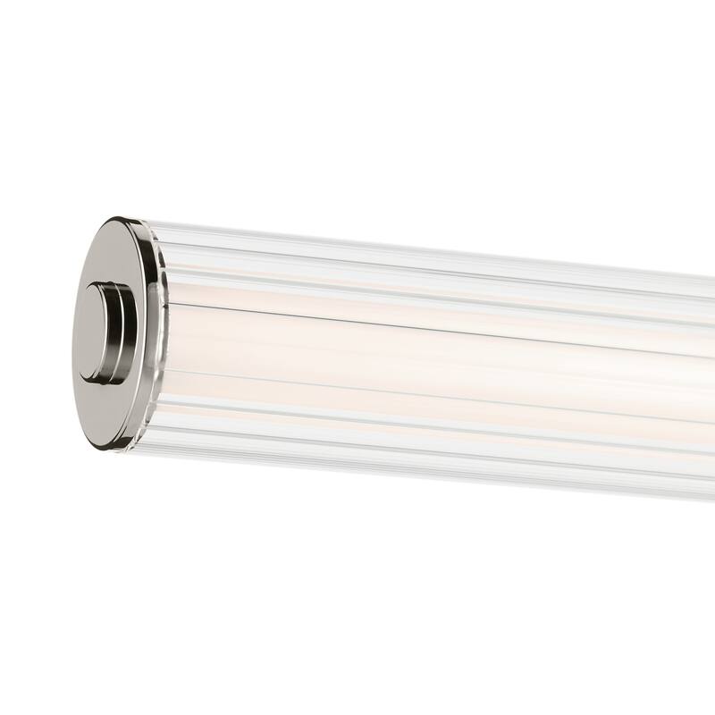 Kichler Lighting Laurene 26.5" Linear Bath Bar Medium LED with Clear Fluted Glass in Polished Nickel