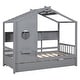 preview thumbnail 27 of 34, Modern Design Twin Size House Bed with Wooden Trundle