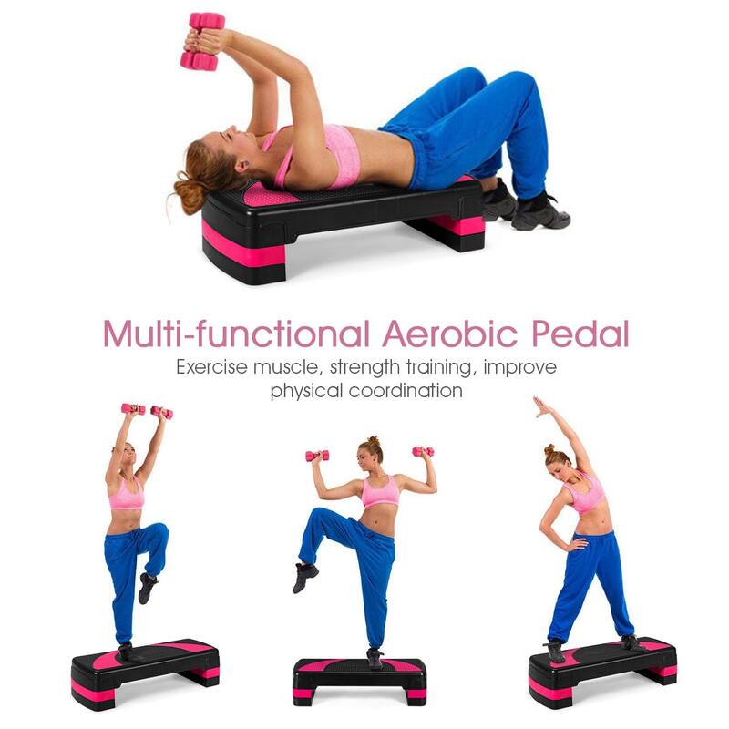 31'' Aerobic Exercise Stepper Cardio Trainer W/Riser Adjustable Height