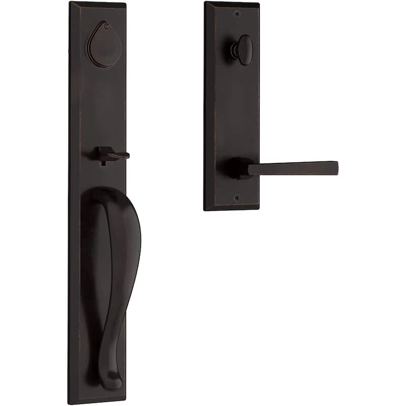 Baldwin Longview Full Plate Single Cylinder Keyed Entry Handleset with - Dark Bronze