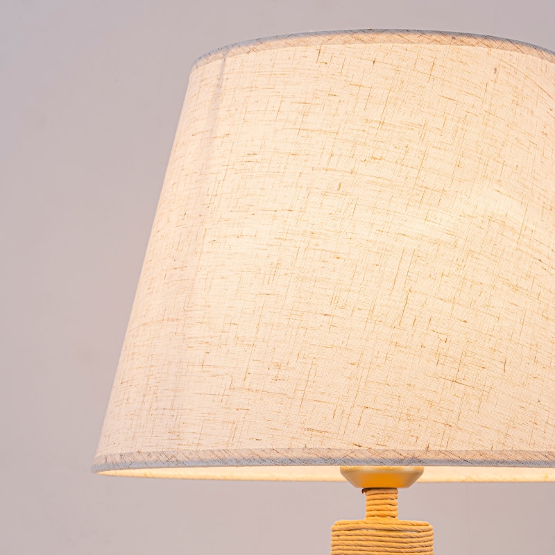 Amber 19" Rattan Table Lamp with USB 3-Way Touch Dimmer - 19 in. - Brown