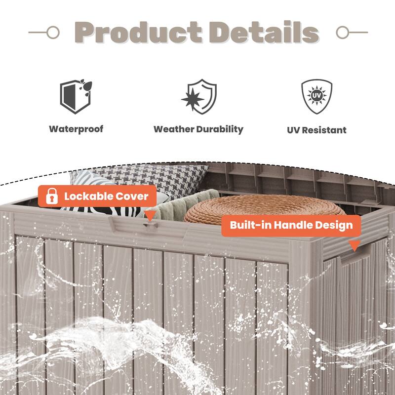 45 Gal. Resin Outdoor Patio Storage Deck Box